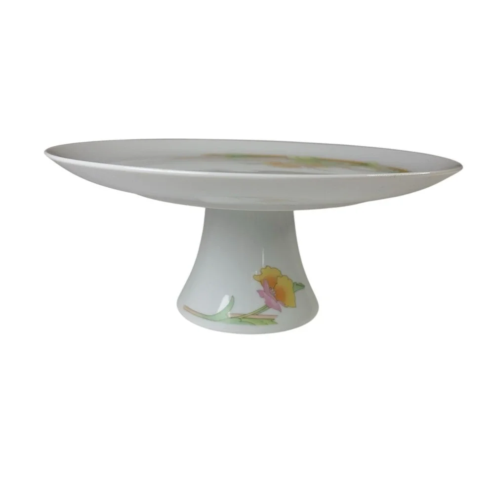 VTG Westbury Toscany Collection Pedestal Cake‎ Stand Floral Porcelain